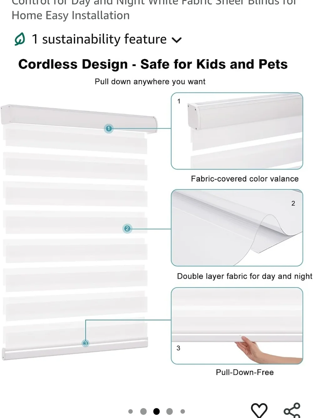 Zebra Window Roller Shade - White